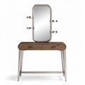 Wood and metal vanity table with mirror and storage drawers 120 x 50 x 170cm
