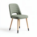 Green fabric dining chair with wooden legs 43 x 45 x 85cm