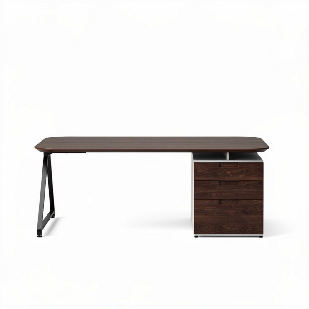Wooden desk with three drawers for home office space 150 x 75 x 75cm