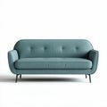 Fabric two-seater sofa in teal with dimensions 180 x 85 x 75cm