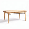 Wooden dining table with natural finish suitable for indoor use 120 x 80 x 75cm