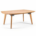 Extendable wooden dining table with tapered legs natural finish 150 x 90 x 75cm