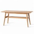 Wooden dining table with shelf 150 x 75 x 75cm natural finish