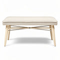 Wooden frame ottoman with fabric upholstery for living room use 90 x 50 x 40cm